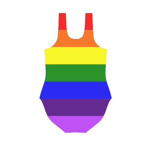Rainbow Flag (Gay Pride - LGBTQIA+) Vest One Piece Swimsuit (Model S04)