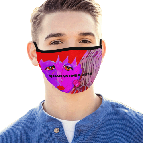 Quarantined 2020 Pink Face Mouth Mask