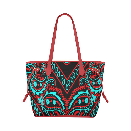 blue and red bandana version 1 Clover Canvas Tote Bag (Model 1661)