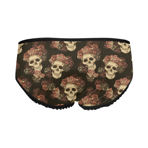 Skull and Rose Pattern Women's All Over Print Classic Briefs (Model L13)