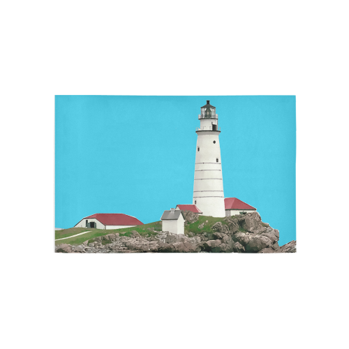 Boston Harbor Lighthouse Area Rug 5'x3'3''