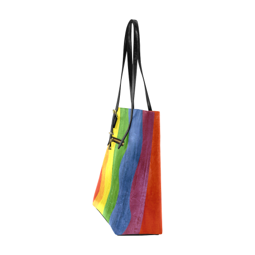 Gay Pride - Rainbow Flag Waves Stripes 3 Euramerican Tote Bag/Small (Model 1655)