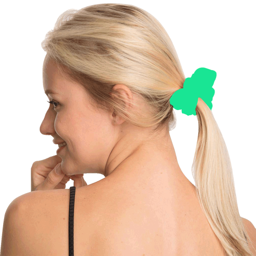 color medium spring green All Over Print Hair Scrunchie