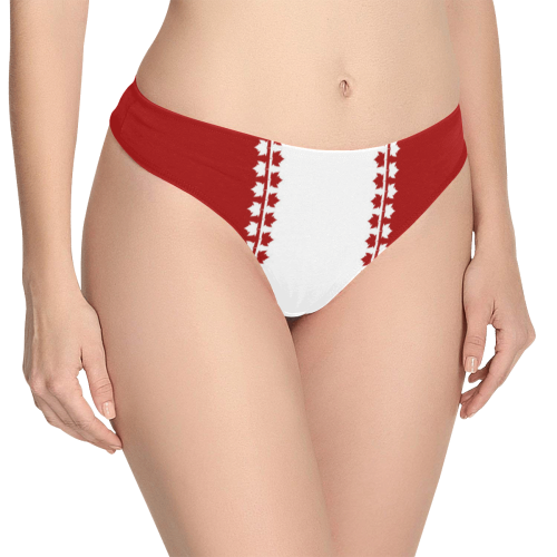 Canada Panties Classic Canada Thong Underwear Women's All Over Print Thongs (Model L30)