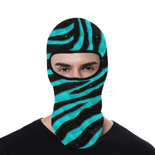 Ripped SpaceTime Stripes - Cyan All Over Print Balaclava