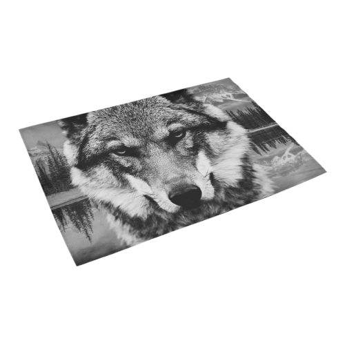 Wolf Animal Nature Azalea Doormat 24" x 16" (Sponge Material)