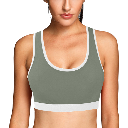 Camouflage Green Women's All Over Print Sports Bra (Model T52)