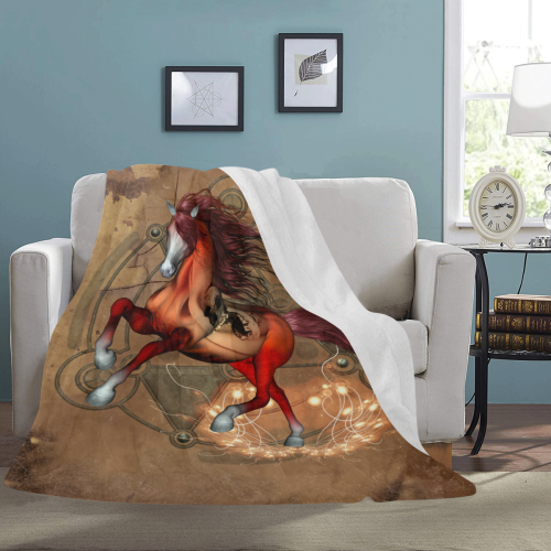 Wonderful horse with skull, red colors Ultra-Soft Micro Fleece Blanket 60"x80"