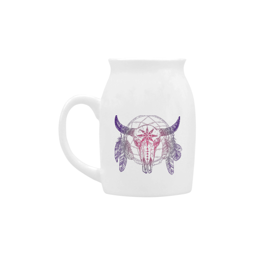 Buffalo Skull Dreamcatcher with Feathers Milk Cup (Small) 300ml
