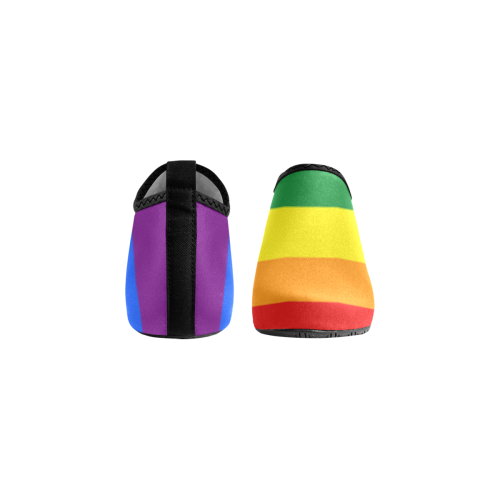 Gay Pride Rainbow Flag Stripes Men's Slip-On Water Shoes (Model 056)