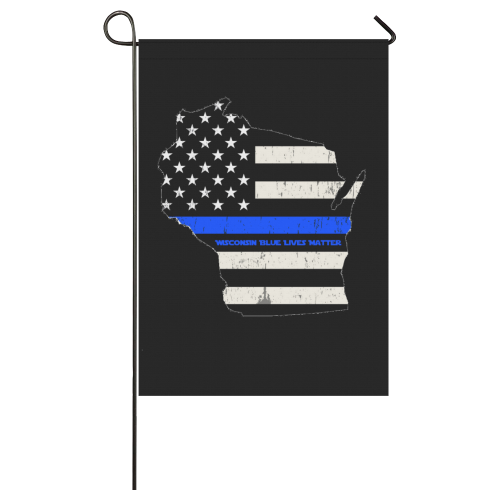 Wisconsin Blue Lives Matter Garden Flag 28''x40'' （Without Flagpole）