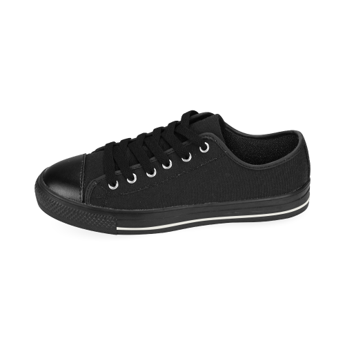 Kids Black Low Top Canvas Shoes for Kid (Model 018)