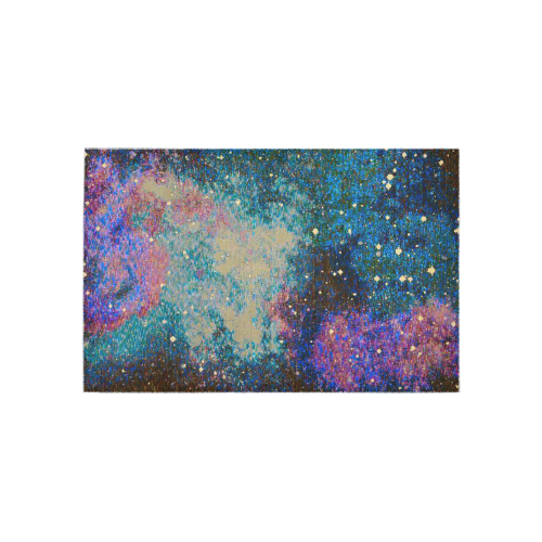 Ayumi Midnight, Purple, Galaxy Modern Area Rug 5'x3'3''