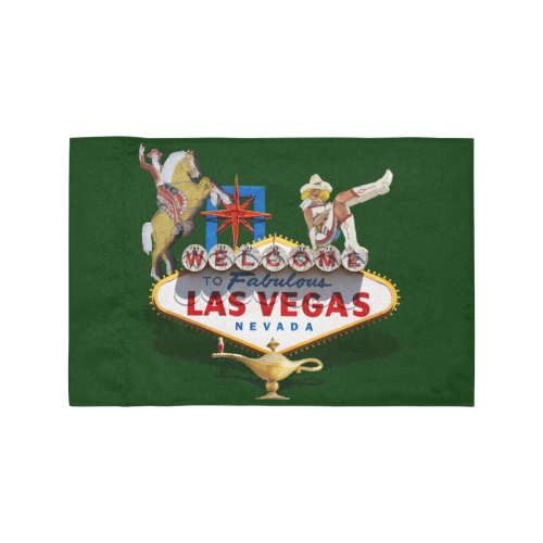 Las Vegas Welcome Sign / Green Motorcycle Flag (Twin Sides)