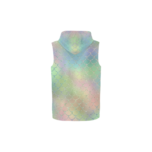 Pastel Mermaid Sparkles All Over Print Sleeveless Zip Up Hoodie for Kid (Model H16)