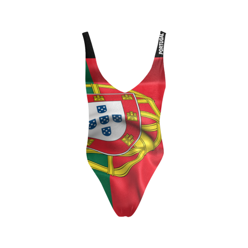 Portugal Flag Sexy Low Back One-Piece Swimsuit (Model S09)