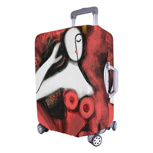 11516 - Lady in Red - 50x55 Luggage Cover/Large 26"-28"