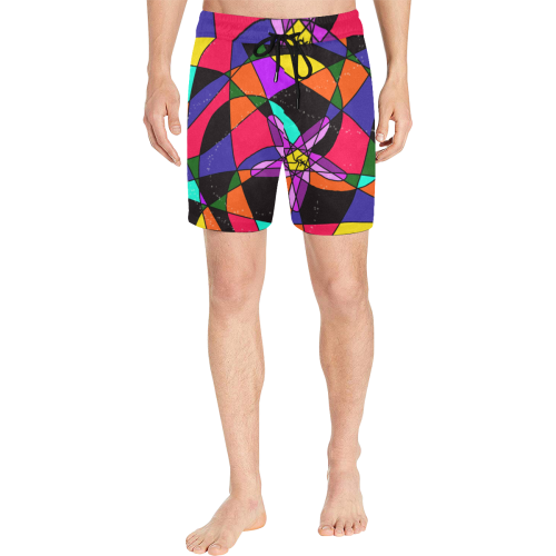 Abstract Design S 2020 Men's Mid-Length Swim Shorts (Model L39)