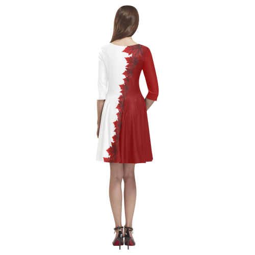 Canada Maple Leaf Skater Dresses Tethys Half-Sleeve Skater Dress(Model D20)