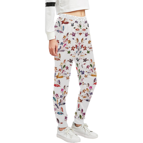 Vivid floral pattern 4182B by FeelGood Unisex All Over Print Sweatpants (Model L11)