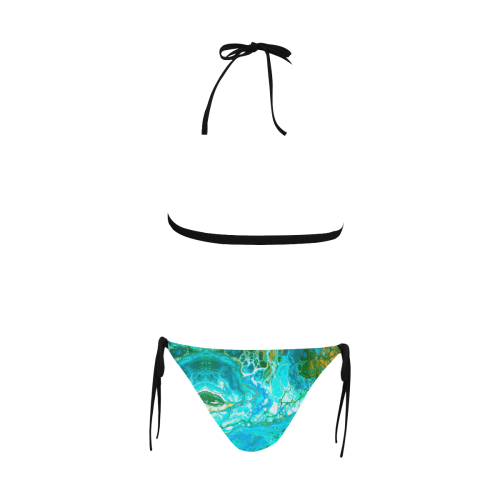 Sea Foam Buckle Front Halter Bikini Swimsuit (Model S08)