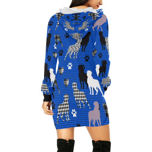 Mastiff All Over Print Hoodie Mini Dress (Model H27)