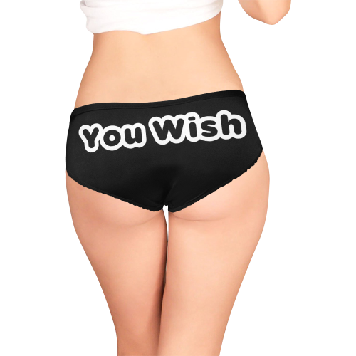 You Wish Back White And Black Women's All Over Print Girl Briefs (Model L14)