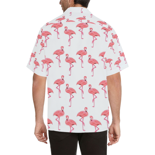 Pink Flamingo Tropical Beach Pattern Hawaiian Shirt (Model T58)