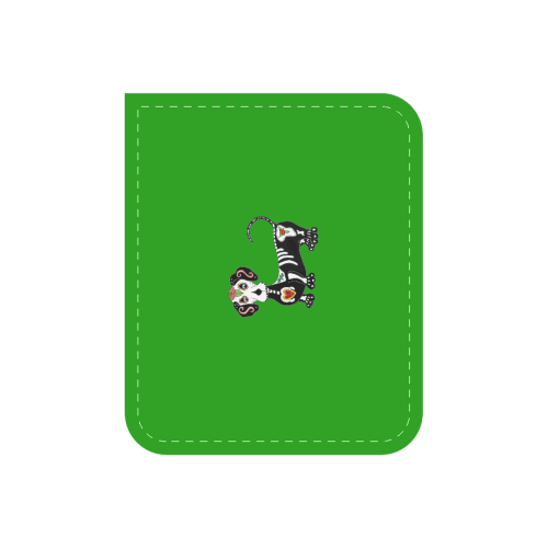 Dachshund Sugar Skull Green Car Seat Belt Cover 7''x8.5''