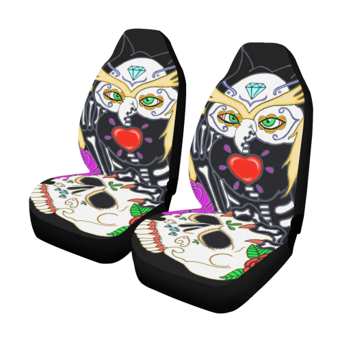 Owl Sugar Skull Car Seat Covers (Set of 2)