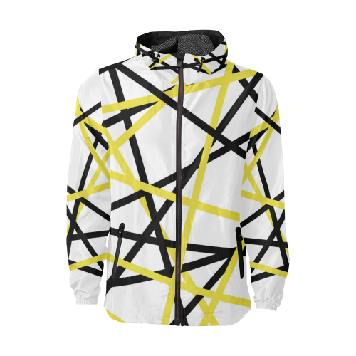 Black and yellow stripes Unisex All Over Print Windbreaker (Model H23)