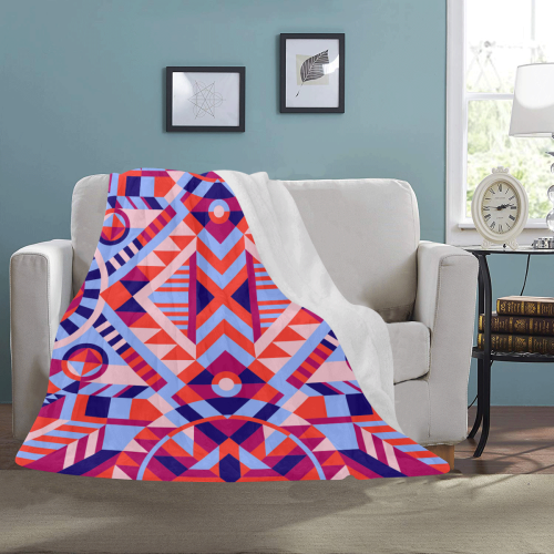 Modern Geometric Pattern Ultra-Soft Micro Fleece Blanket 50"x60"