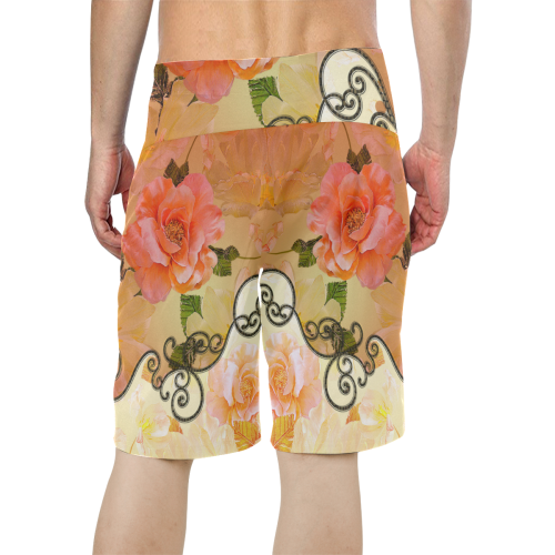 Beautiful flowers Men's All Over Print Board Shorts (Model L16)