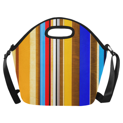 Colorful abstract pattern stripe art Neoprene Lunch Bag/Large (Model 1669)