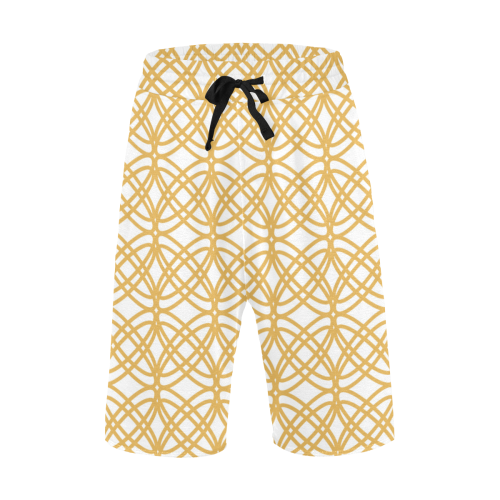 Abstract  pattern - bronze and white. Men's All Over Print Casual Shorts (Model L23)
