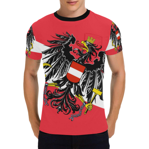 AUSTRIA BUNDESADLER Men's All Over Print T-Shirt with Chest Pocket (Model T56)