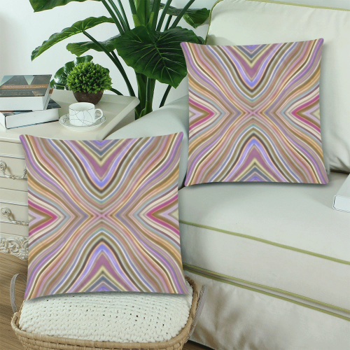 Wild Wavy X Lines 06 Custom Zippered Pillow Cases 18"x 18" (Twin Sides) (Set of 2)
