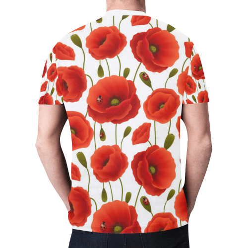 Poppy Pattern New All Over Print T-shirt for Men (Model T45)