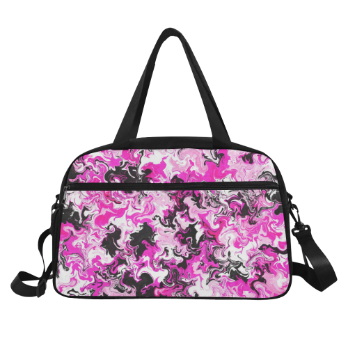 Black Swirls Pink - Fitness Handbag (Model 1671)