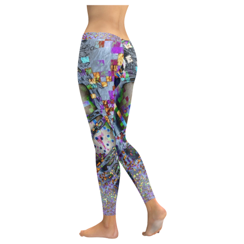Chained Women's Low Rise Leggings (Invisible Stitch) (Model L05)