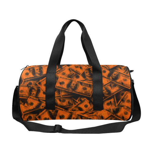 Orange Grunge Money Duffle Bag (Model 1679)