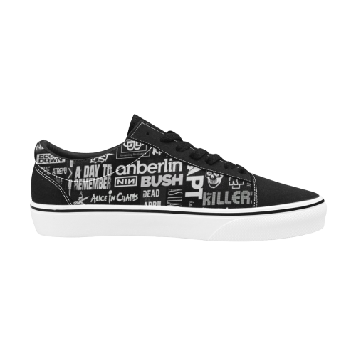 skate rock bands Men's Low Top Skateboarding Shoes (Model E001-2)