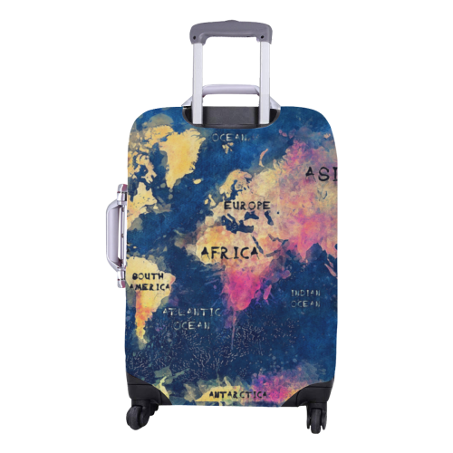 world map #map #worldmap Luggage Cover/Medium 22"-25"