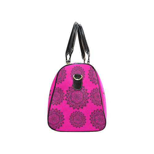 black mandala-pink travel bag New Waterproof Travel Bag/Large (Model 1639)