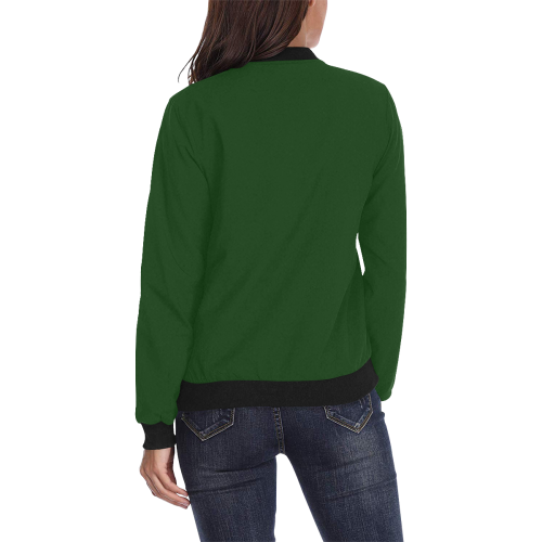 Las Vegas Craps Dice on Green All Over Print Bomber Jacket for Women (Model H36)
