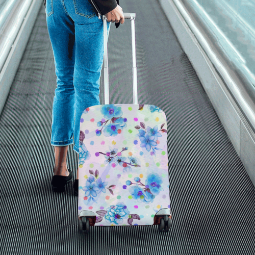 Watercololor Pink Blossoms Wallpaper Trend 2 Luggage Cover/Small 18"-21"