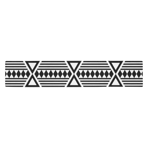 Black Aztec Tribal Table Runner 14x72 inch