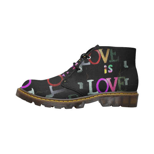 Love is Love by Nico Bielow Men's Canvas Chukka Boots (Model 2402-1)