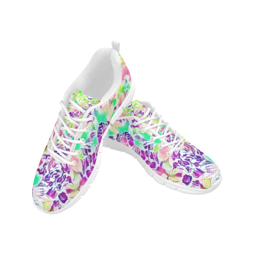 Floral Summer Greetings  1C by JamColors Women's Breathable Running Shoes (Model 055)