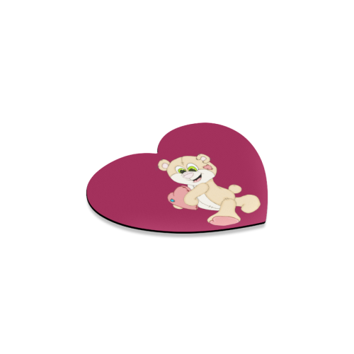 Patchwork Heart Teddy Burgundy Heart Coaster